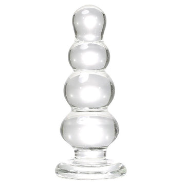 5 Inch Beaded Clear Glass Anal Dildo