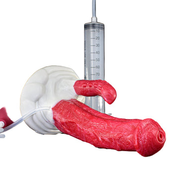 8 Inch Red Fantasy Cum Horse Dildo