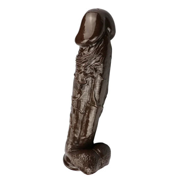 12 Inch Mushroom Head Brown Realistic Big Dildo