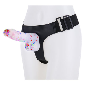 7 Inch Confetti Jelly Strap On Dildo