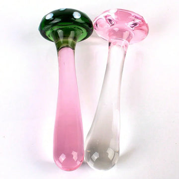 Mushroom Anal Sex Toys Glass Dildo