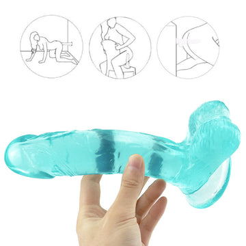 7 Inch Green Realistic Jelly Dildo