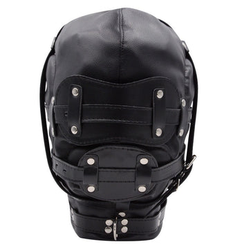 Black Leather BDSM Dildo Gag Mask