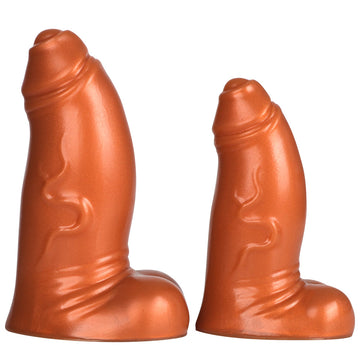 5 Inch Brown Fat Dildo with Foreskin