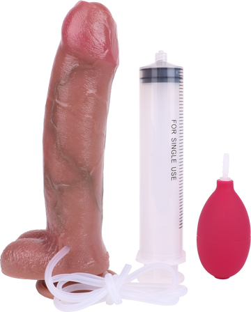 9 Inch Realistic Squirting Dildo With Foreskin