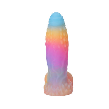Rainbow Monster Glow In The Dark Big Dildo