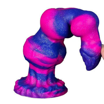 Huge Colorful Glitter Wolf Knot Dildo