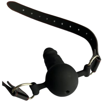 Black Silicone Ball Dildo Gag
