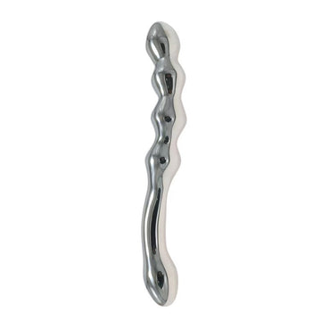 8 Inch Beaded Stretched Metal Dildo