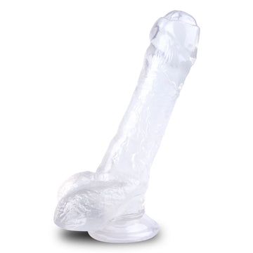 7 Inch With Foreskin Clear Jelly Dildo