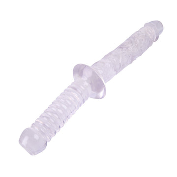 12 Inch Handle Clear Jelly Dildo