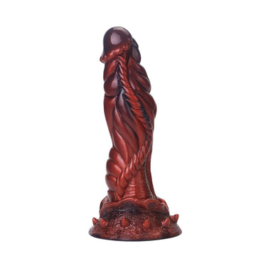 8 Inch Red Textured Fantasy Dragon Dildo