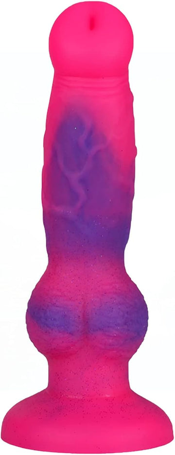 Pink Silicone Anal Knot Dog Dildo