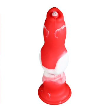 Red White Silicone Knot Dildo Dildo