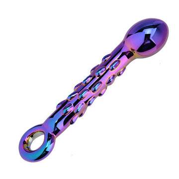 Purple Electroplated G-spot Glass Dildo