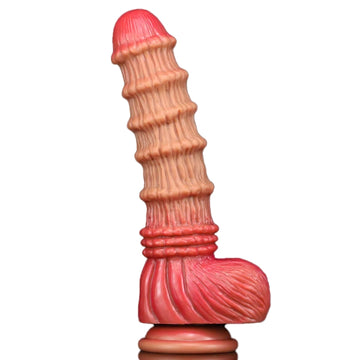 Bamboo Ribbed Fantasy Silicone Dildo
