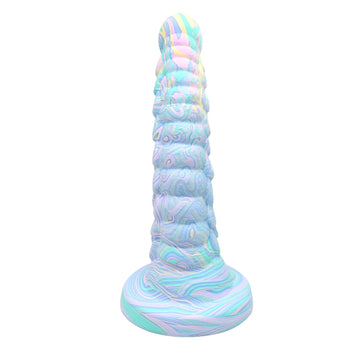 8 Inch Mixed Color Curved Fantasy Dildo