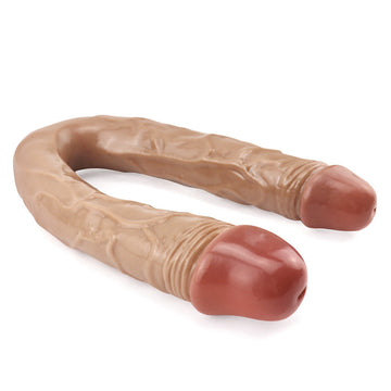 16 Inch Brown Penis Lesbian Double Dildo