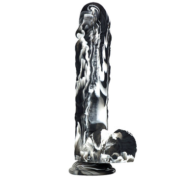 9 Inch Silicone Huge Mixed Color Realistic Dildo