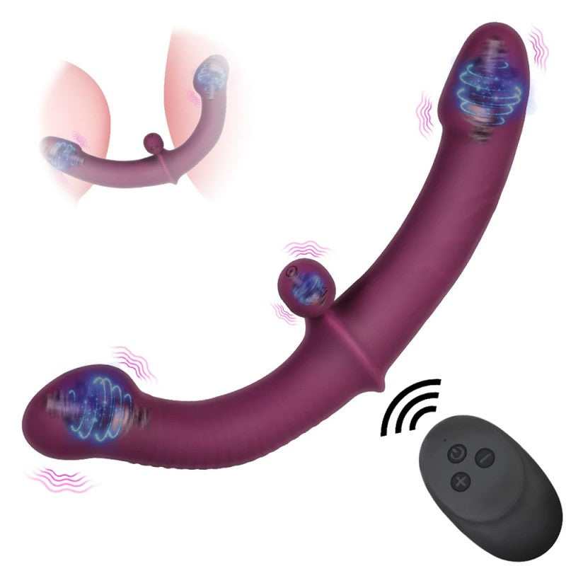 Purple Remote Control Vibrating Double Dildo  dildosstoreca