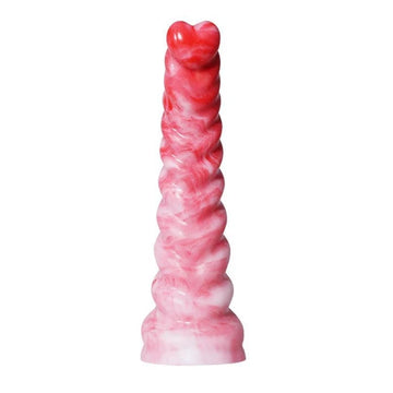 Red Love Ribbed Anal Fantasy Dildo