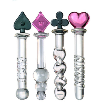 Transparent Smooth Poker Color Glass Dildo