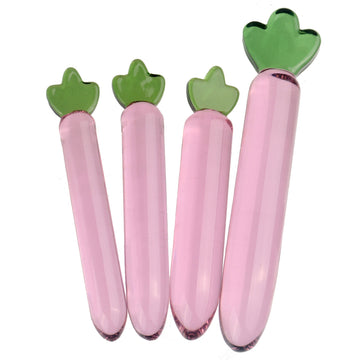 Pink Radish Smooth Massage Glass Dildo