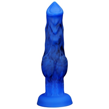 Blue Fantasy Silicone Wolf Knot Dildo