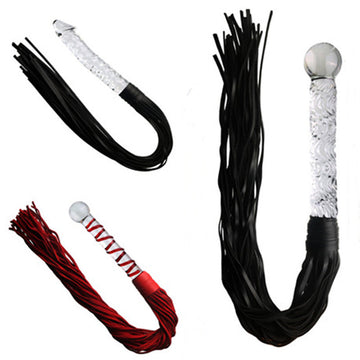 BDSM Fun Multi Tail Whip Glass Dildo