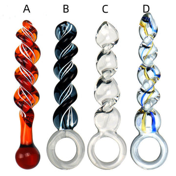 Spiral Butt Plug Glass Dildo