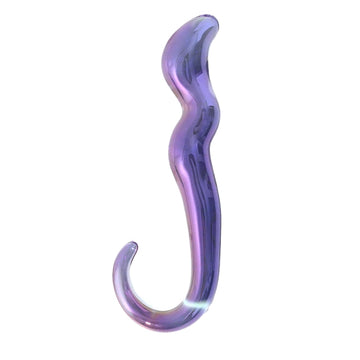 Purple Wave Curved G Spot Glass Dildo