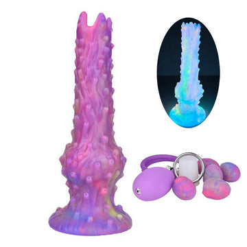 Purple Coral Luminous Silicone Ovipositor Dildo