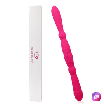 Pink Vibrating Foldable Double Head Dildo