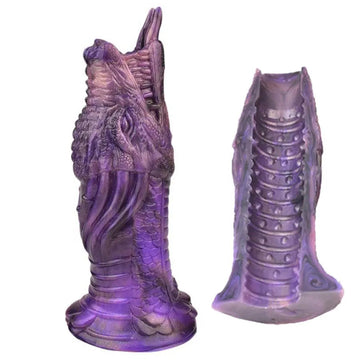 Purple 6 Inch Dragon Shaped Open Penis Sleeve