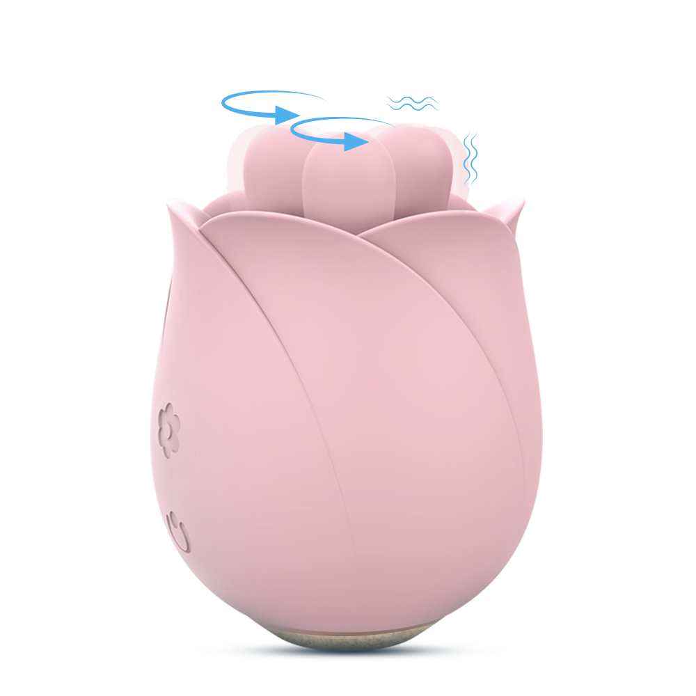 Pink Rotating Vibration Clitoral Stimulator Rose Toy