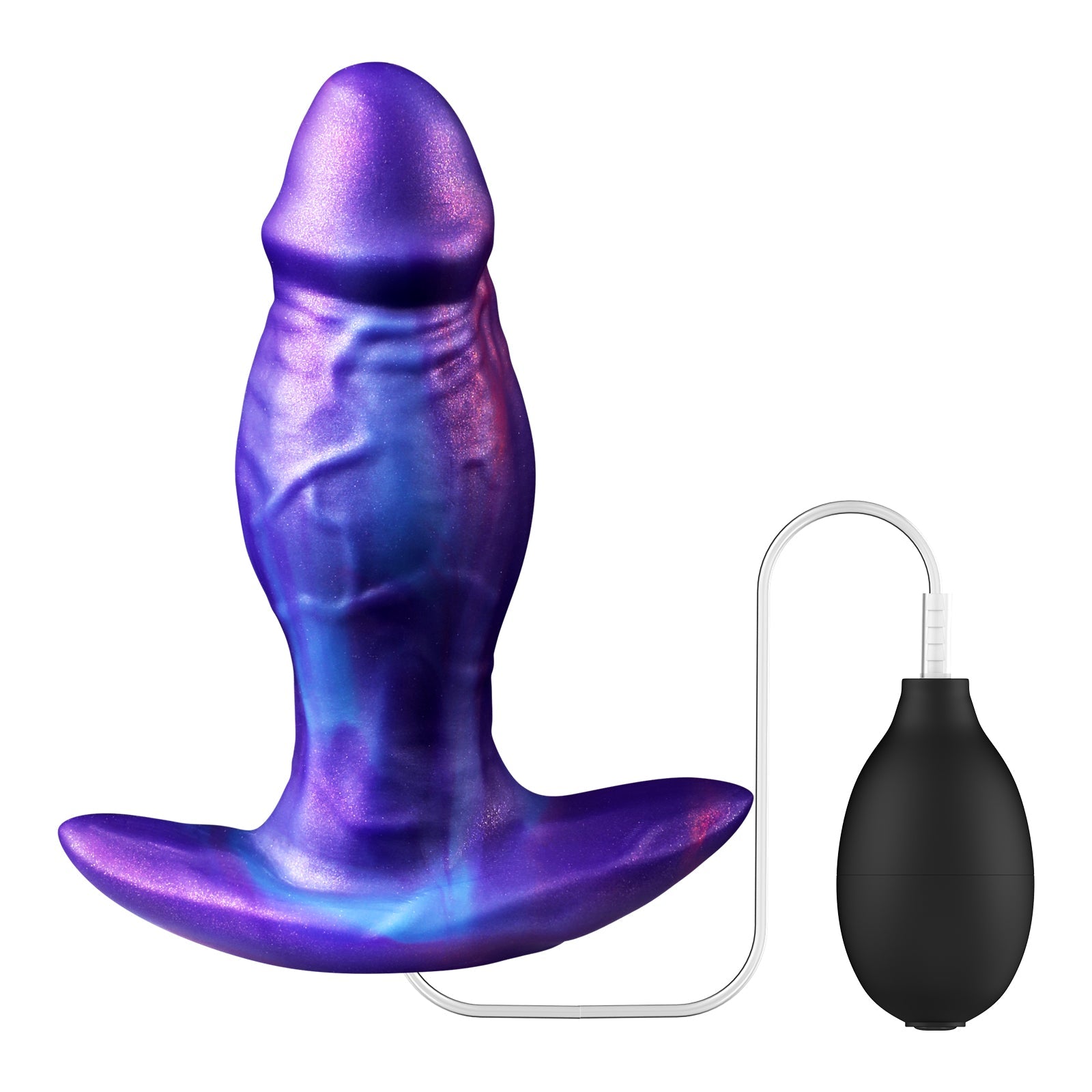 Purple Penis Silicone Squirting Butt Plug