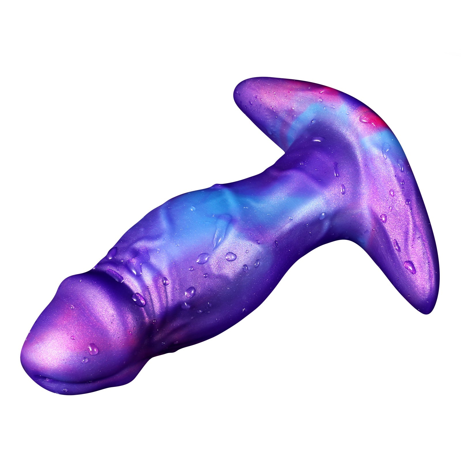 Purple Penis Silicone Squirting Butt Plug