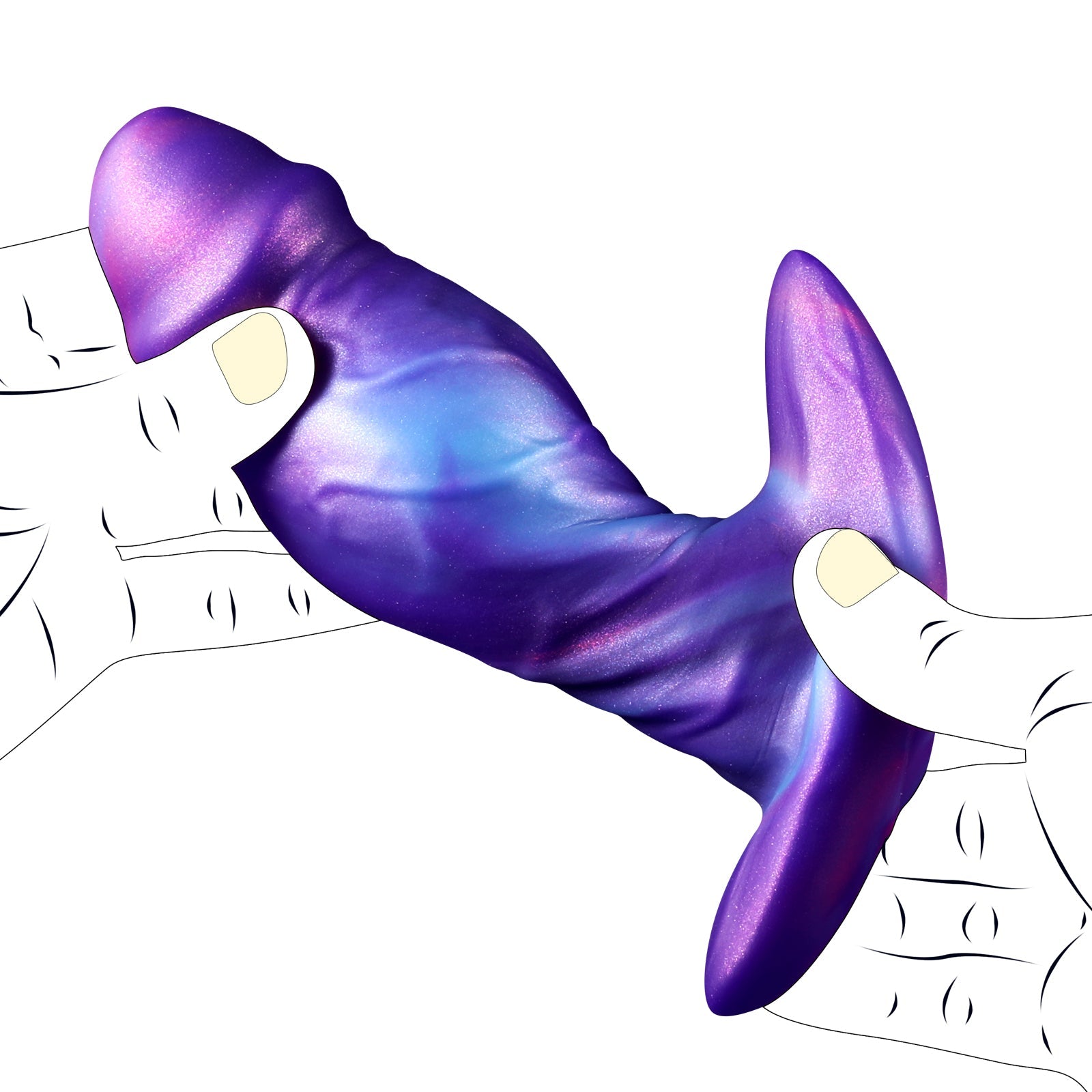 Purple Penis Silicone Squirting Butt Plug