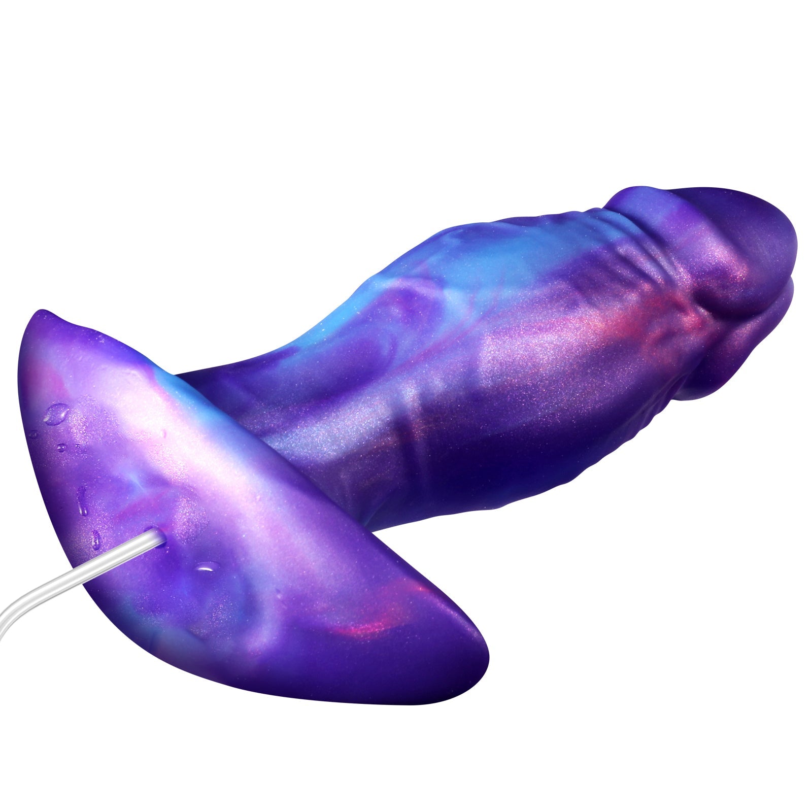 Purple Penis Silicone Squirting Butt Plug