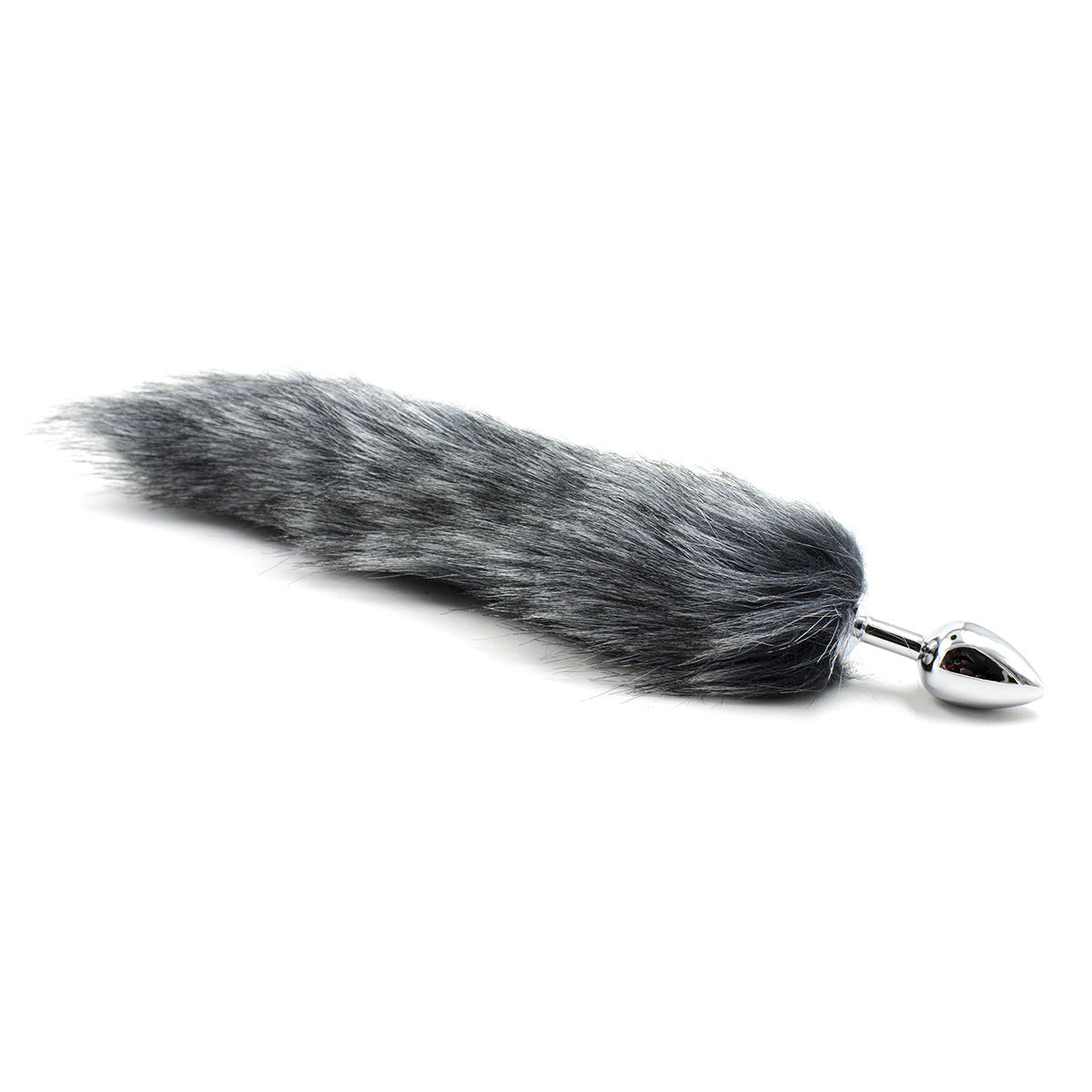 Grey Furry Animal Fox Tail Butt Plug