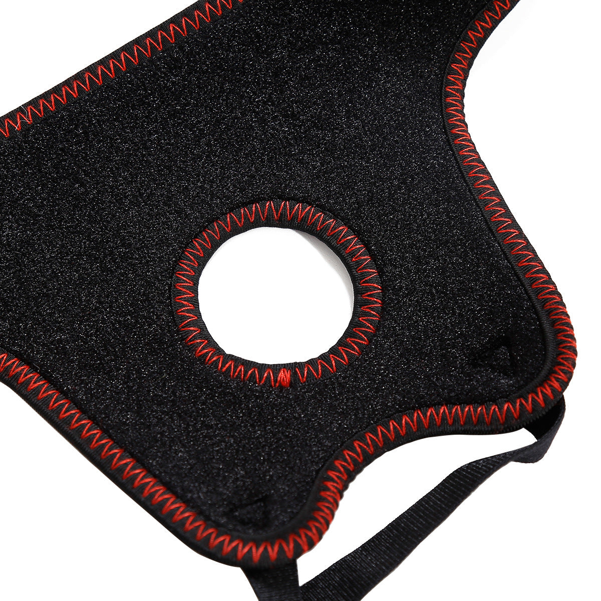 Black Red Adjustable Velcro Strap On Harness