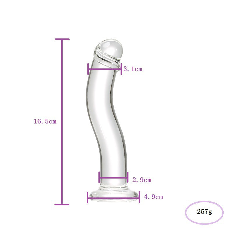 6.5 Inch Curved G-Spot Glass Dildo