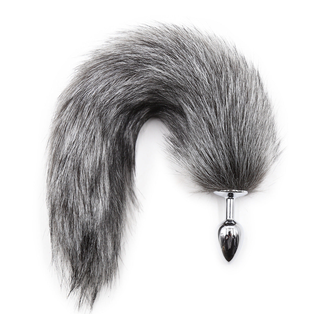 Grey Furry Animal Fox Tail Butt Plug