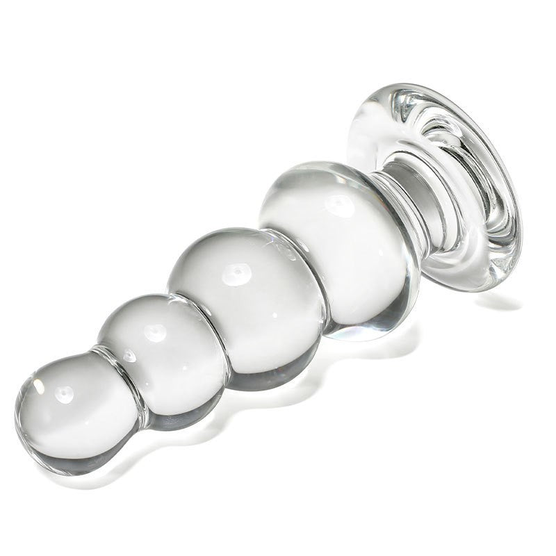 5 Inch Beaded Clear Glass Anal Dildo