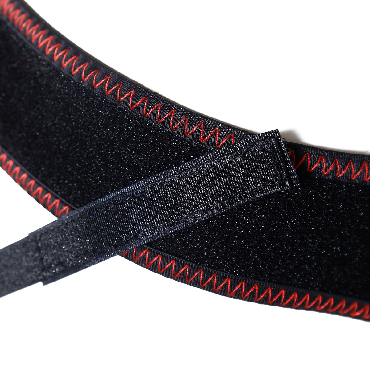 Black Red Adjustable Velcro Strap On Harness