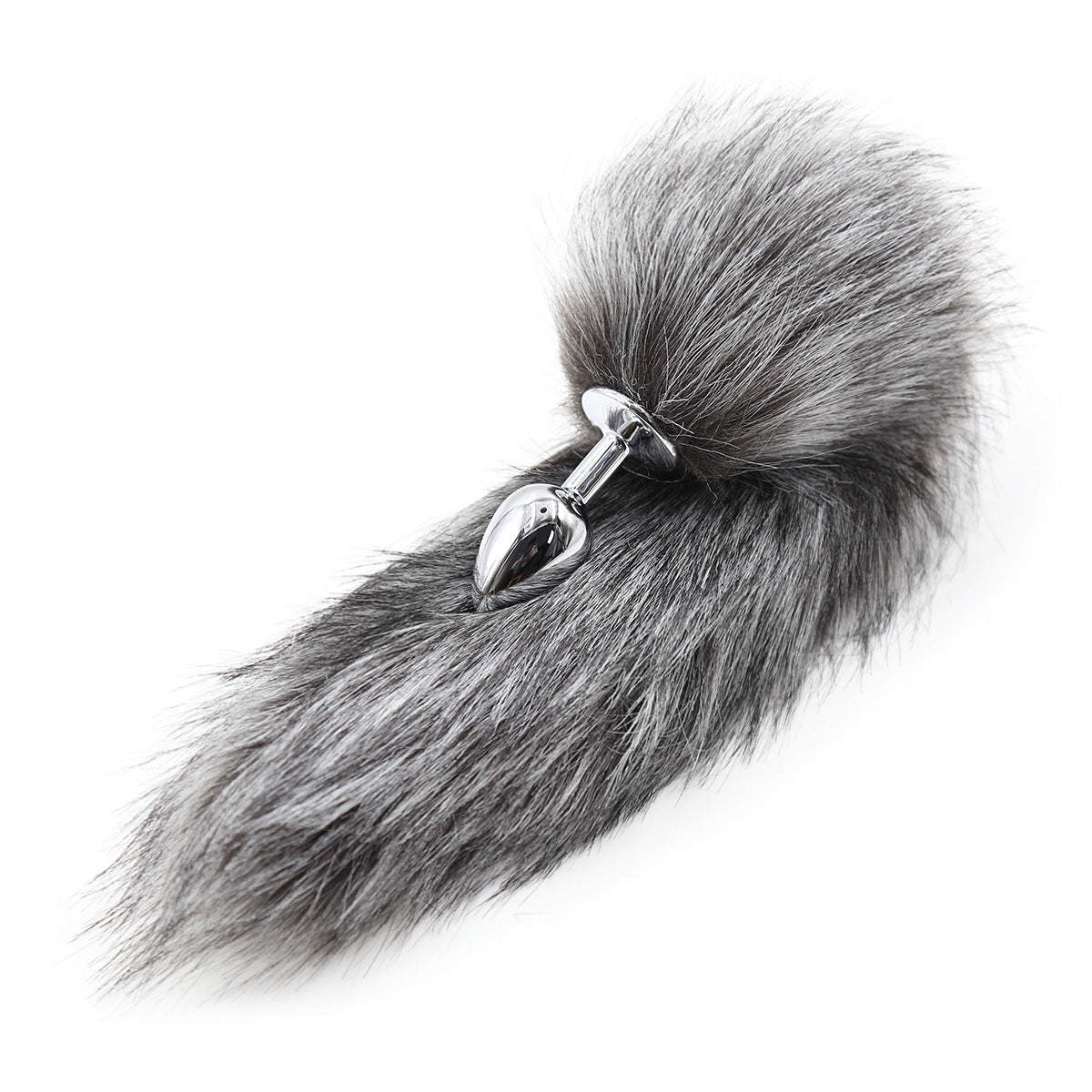Grey Furry Animal Fox Tail Butt Plug