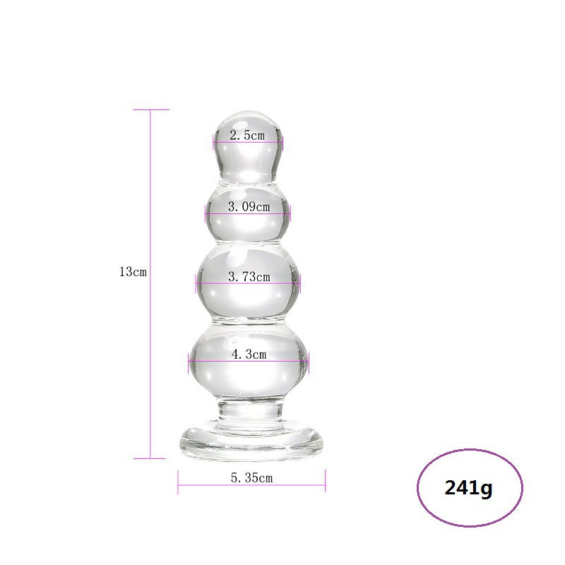 5 Inch Beaded Clear Glass Anal Dildo