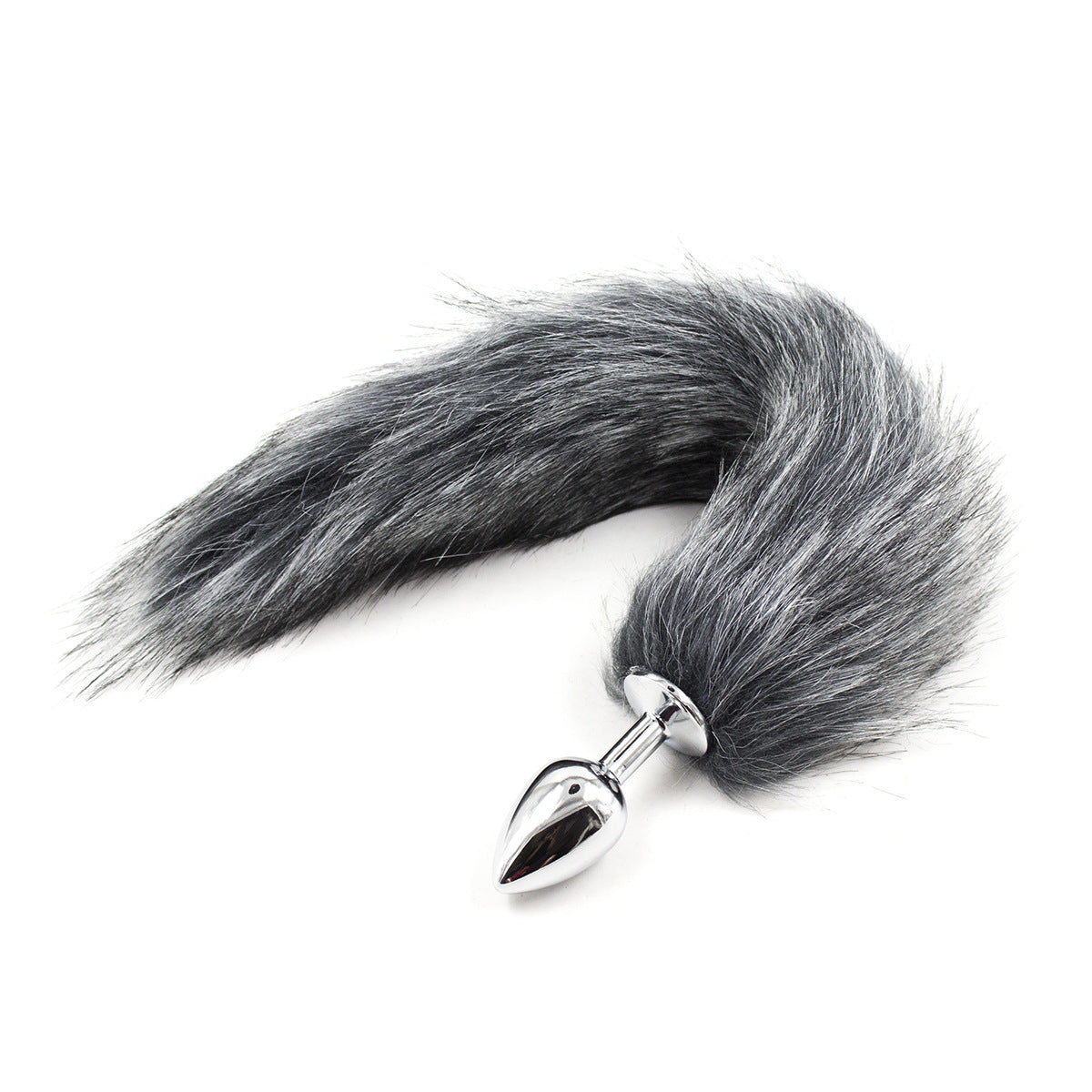 Grey Furry Animal Fox Tail Butt Plug