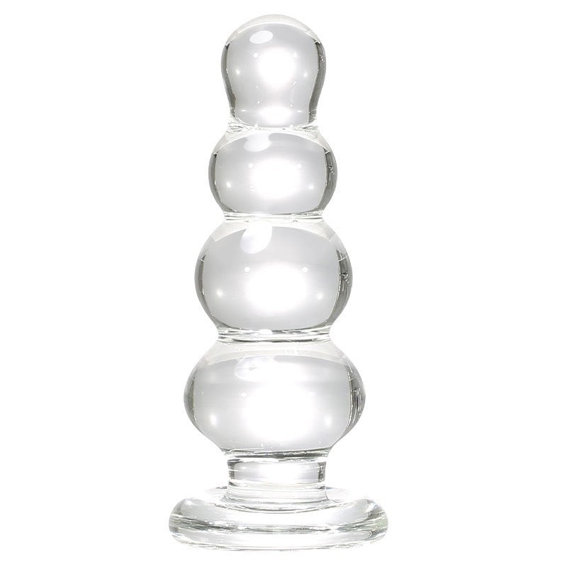 5 Inch Beaded Clear Glass Anal Dildo