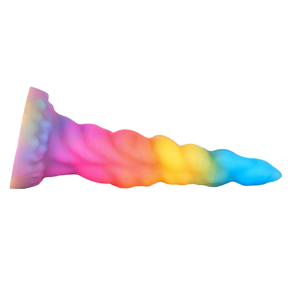 Ribbed Luminous Anal Rainbow Dildo